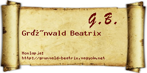 Grünvald Beatrix névjegykártya